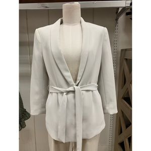 H&M Belted White Blazer size 8